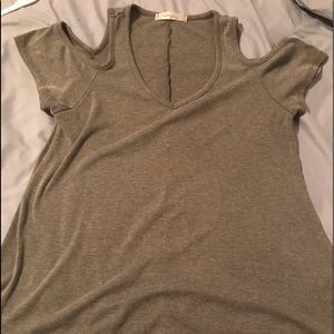 Green cold shoulder shirt